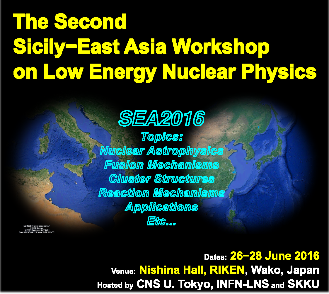 The Second Sicily-East Asia Workshop on Low Energy Nuclear Physics (SEA2016)